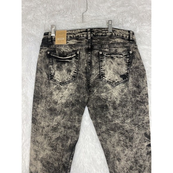 Revolution By Revolt Women Size 13 Black Stretch Jeans Flag Print NWT - Picture 6 of 11